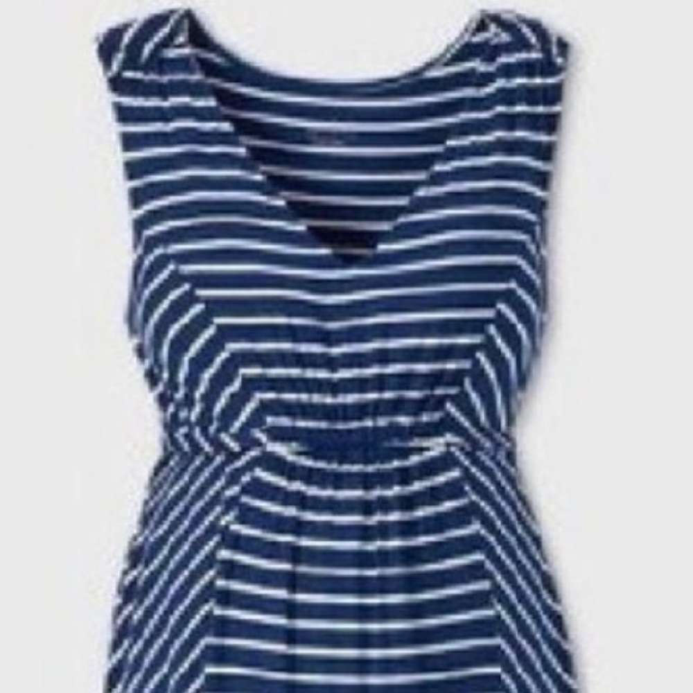 Isabel by Ingrid Striped Tank Maternity Dress Blue - Picture 7 of 13